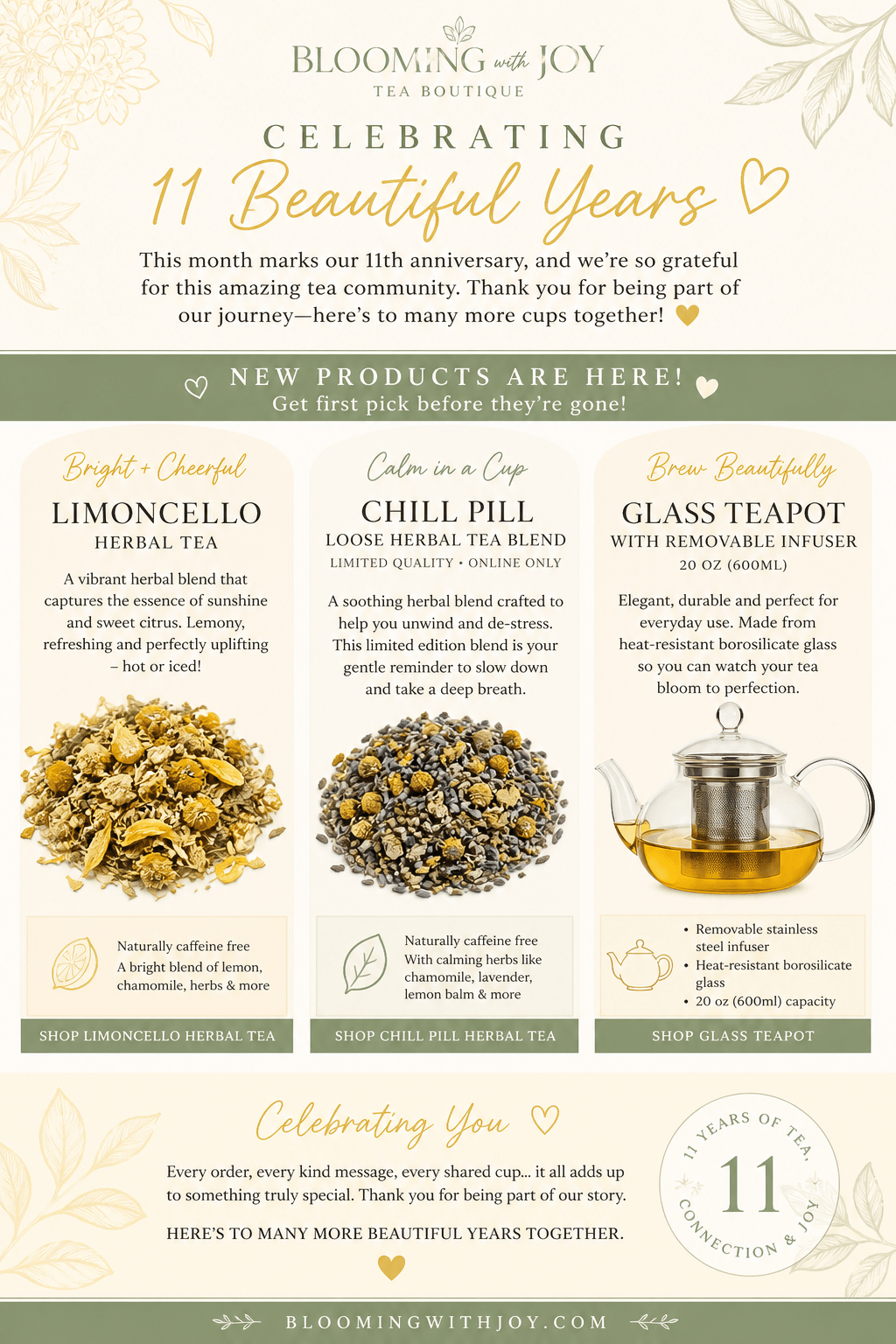 A Very Special Month: 11 Years of Tea – Blooming With Joy Tea Co.