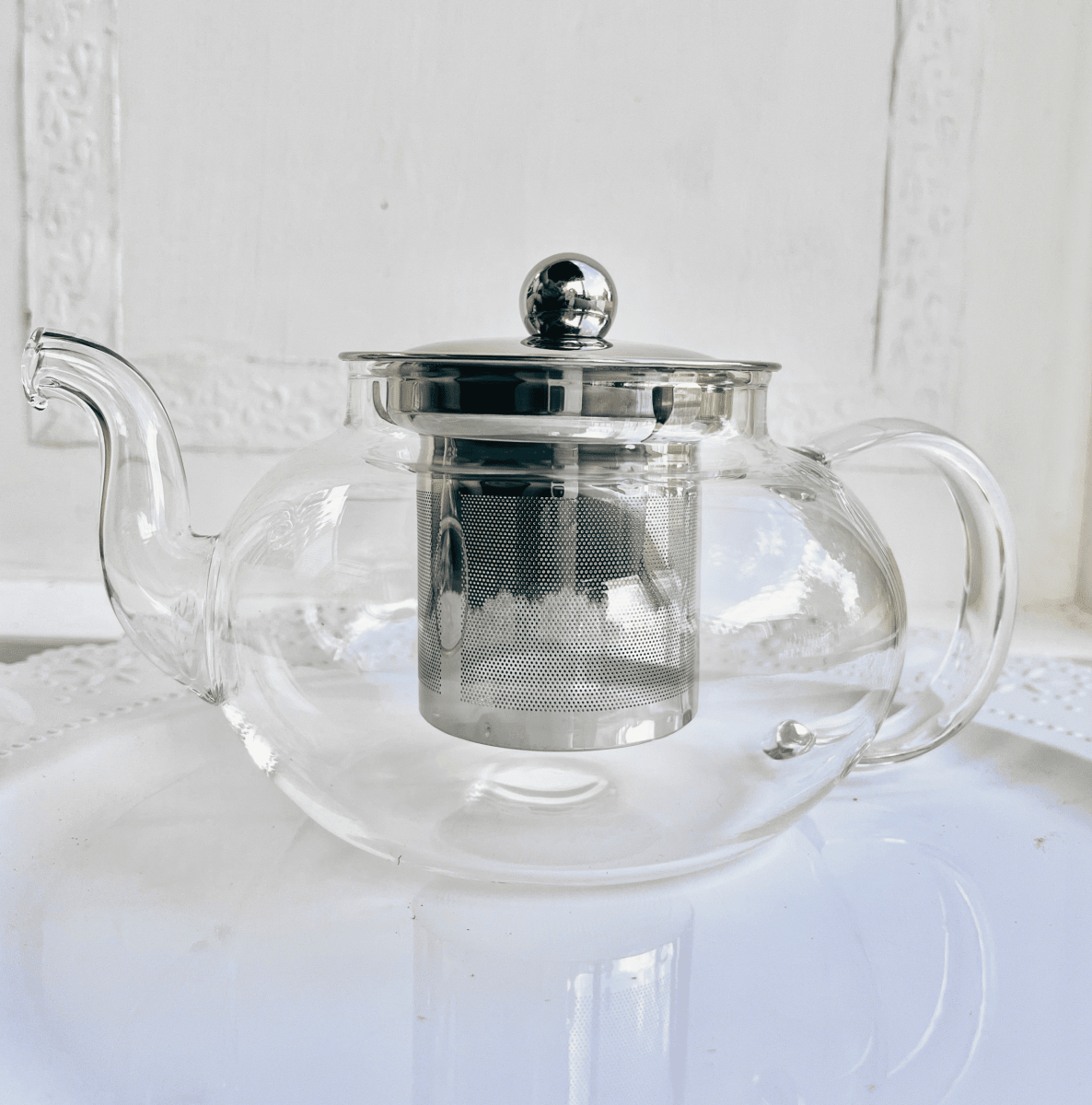 Glass Teapot with Removable Infuser – 20 oz (600ml) Borosilicate Tea Brewer - Blooming With Joy Tea Co.