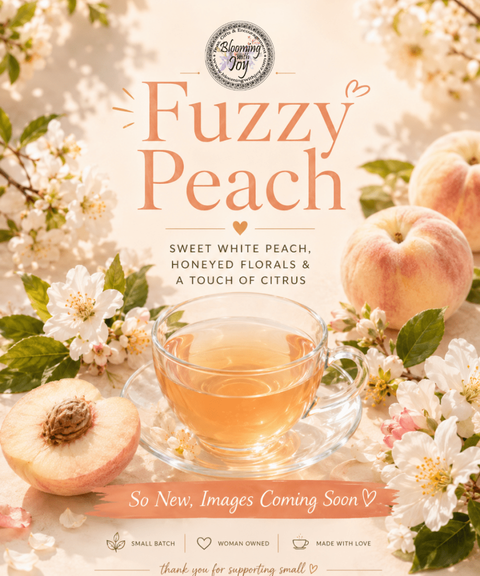 Fuzzy Peach White Tea 6 Two Quart Sized Pouches - Blooming With Joy Tea Co.