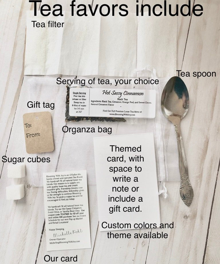 Blooming With Joy Tea Party Favors