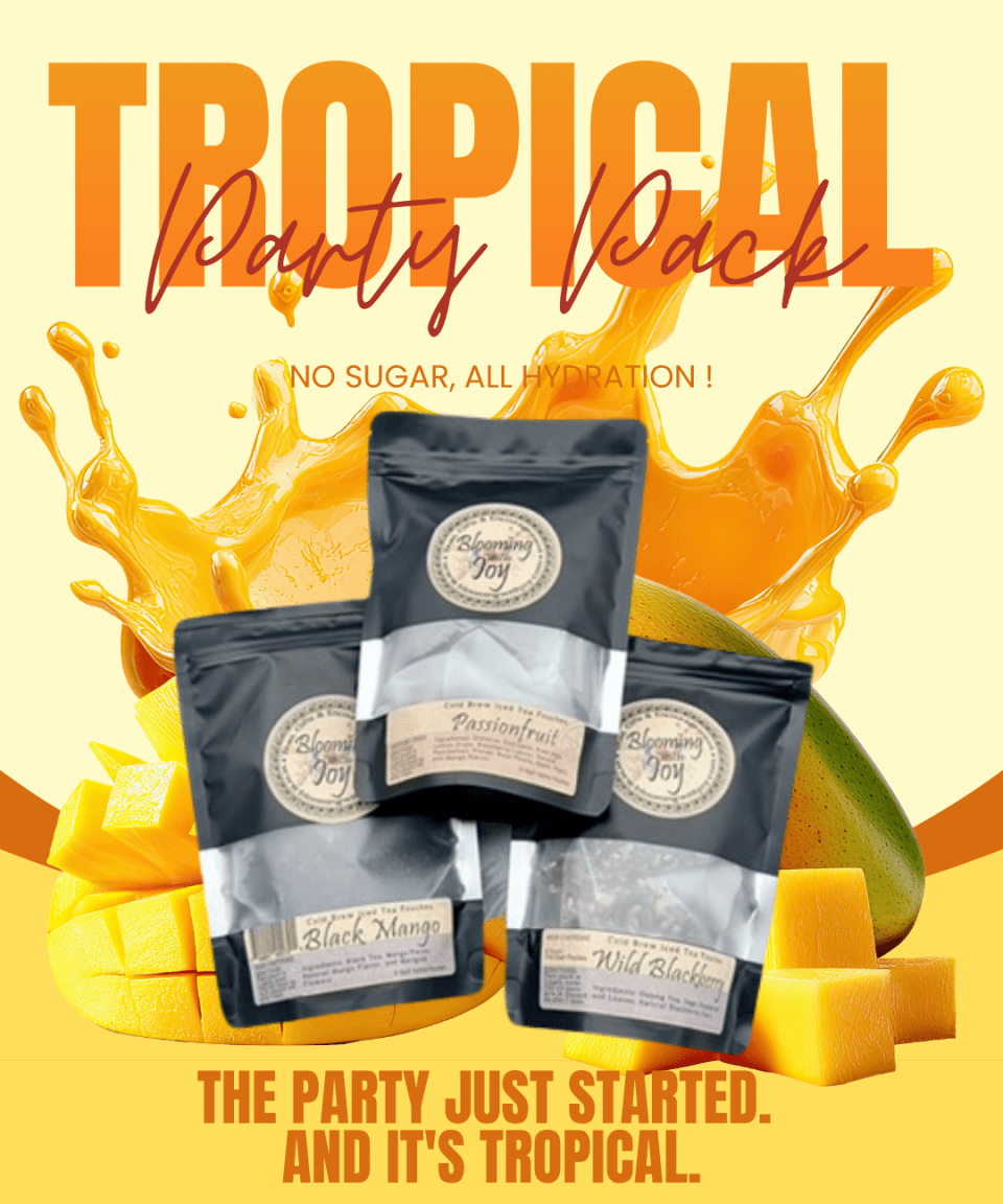 Title: Tropical Party Pack — Cold Brew Loose Leaf Tea | 3 Bold Flavors - Blooming With Joy Tea Co.