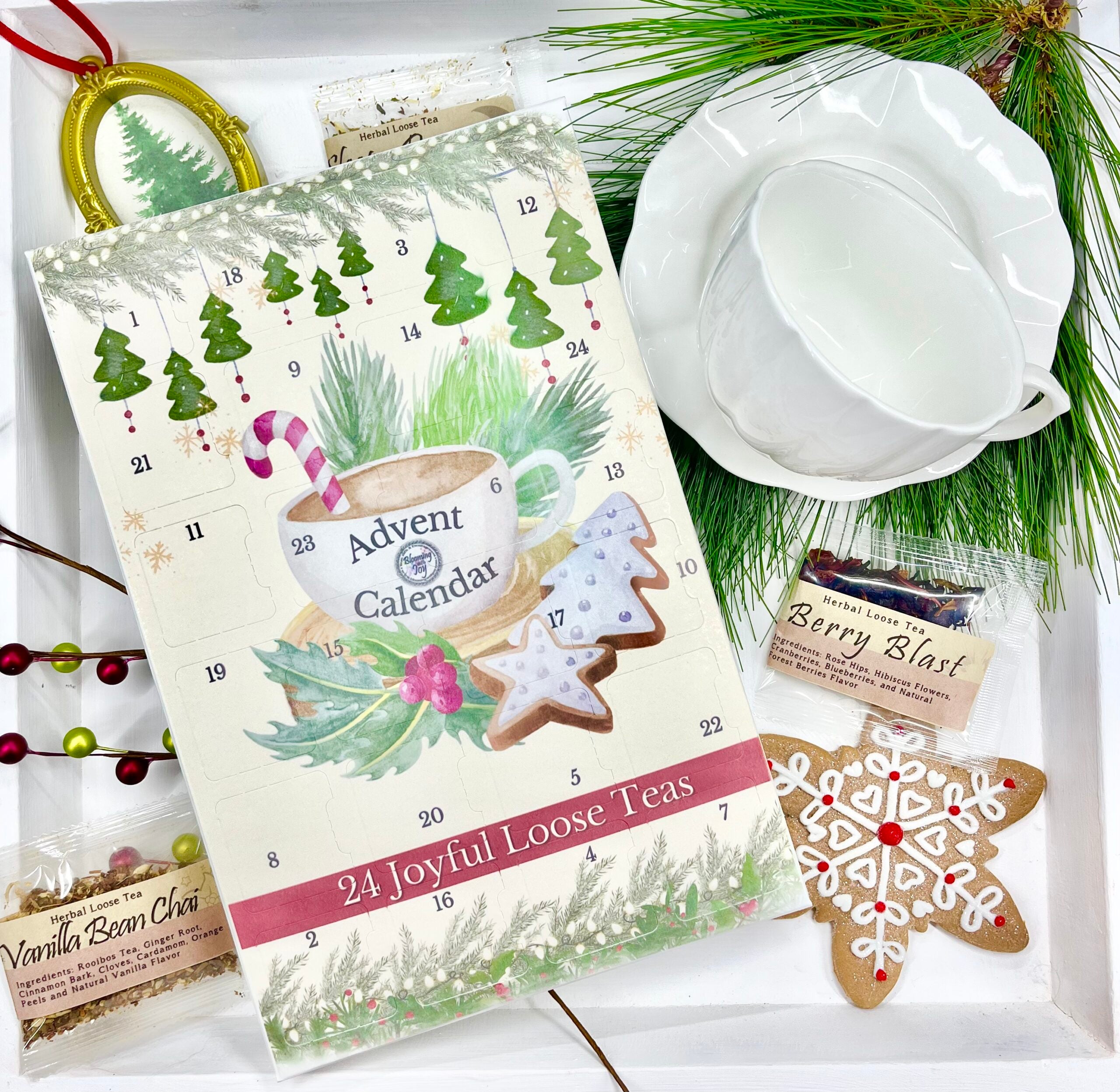 Rustic Tea Advent Calendar – 24 Premium Loose Leaf Teas