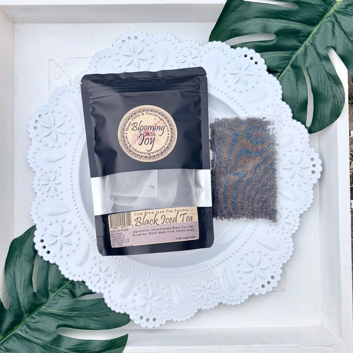 Black Cold Brew Iced Tea Pouches, 6 Pack - Blooming With Joy Tea Co.
