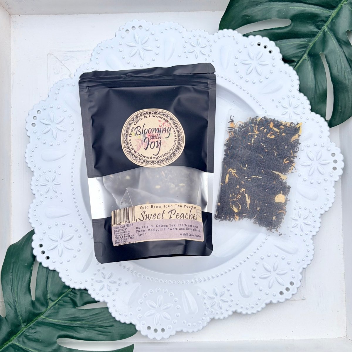 Sweet Peaches Oolong Iced Tea – 6 Two-Quart Pouches - Blooming With Joy Tea Co.