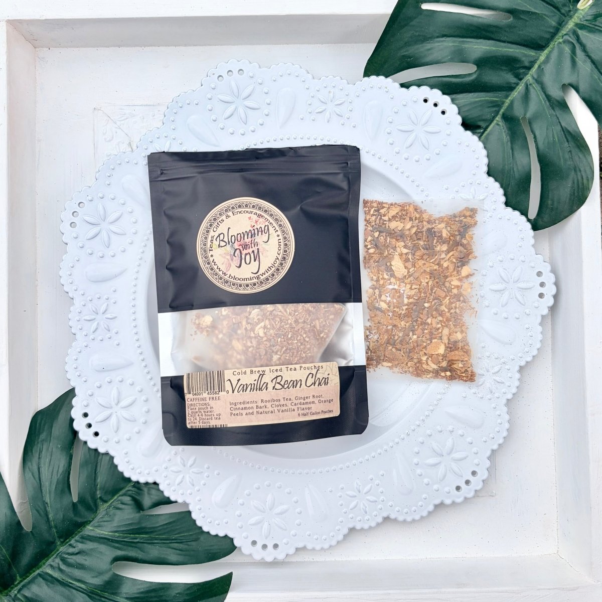 Vanilla Bean Chai 6 Two Quart Sized Pouches - Blooming With Joy Tea Co.