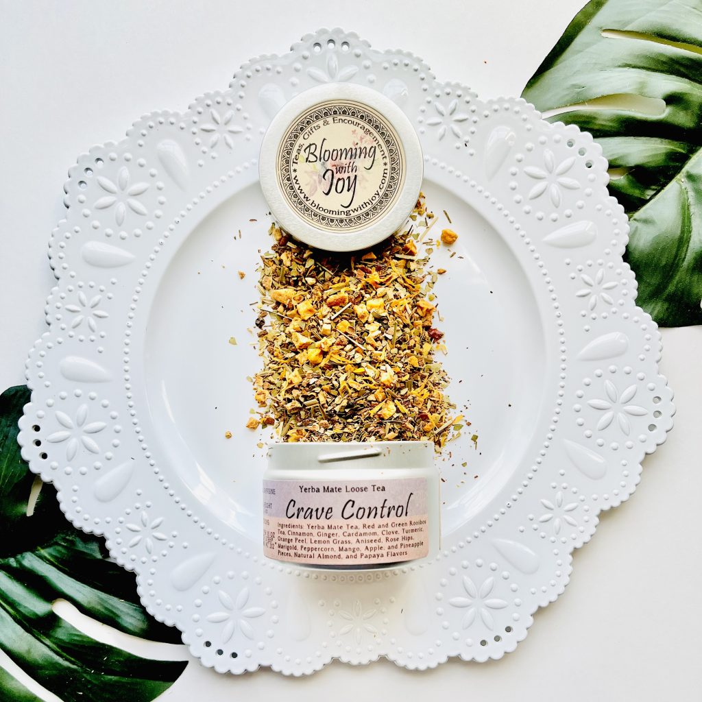 Discover the benefits of Crave Control Tea, a yerba mate blend infused with turmeric, ginger, and cinnamon to curb cravings and support weight management. High caffeine and delicious flavor.