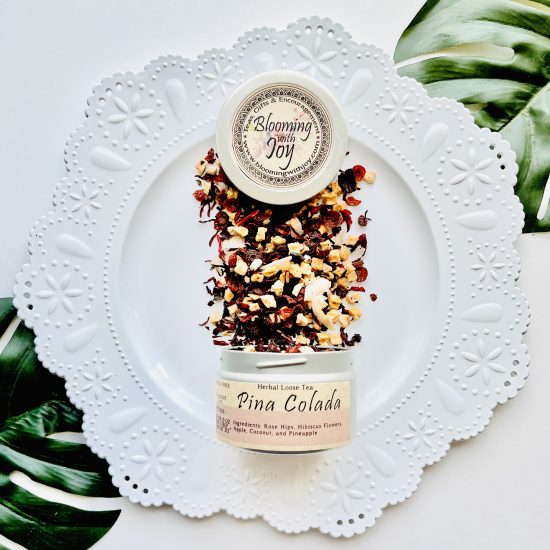 Indulge in the exotic flavors of Pina Colada tea – a blend of coconut, pineapple, and more. Caffeine-free and perfect for a taste of summer anytime. Order now and elevate your tea experience!"