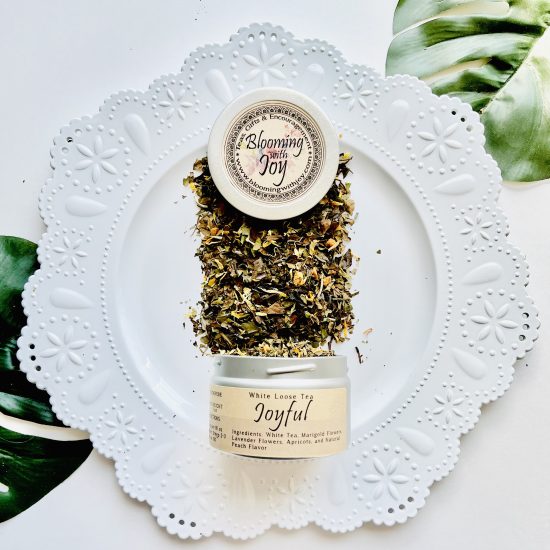 Indulge in the serene pleasure of Afternoon Joy White Tea—a delicately blended infusion of white tea, lavender, and peach. With its low caffeine content and soothing aroma, it's the perfect companion for moments of quiet reflection.